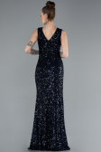 Robe de Soirée Longue Bleu Marine ABU4672