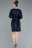 Robe De Cérémonie Squameuse Courte Bleu Marine ABK1912