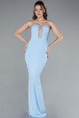 Robe de Soirée Longue Bleu clair ABU4687