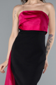 Robe de Soirée Longue Fuchsia-Black ABU4690