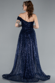 Robe de Soirée Longue Bleu Marine ABU4691