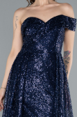 Robe de Soirée Longue Bleu Marine ABU4691