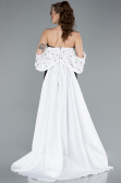 Robe de Soirée Longue Noir-Blanc ABU4701