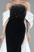 Robe de Soirée Longue Noir-Blanc ABU4701