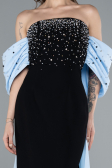 Robe de Soirée Longue Noir-Bleu ABU4701