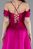 Robe de Soirée Longue Satin Fushia ABU4703