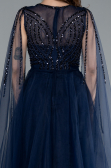 Robe de Soirée Longue Bleu Marine ABU4709