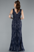 Robe De Soirée Grande Taille Longue Bleu Marine ABU4717