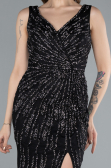 Robe De Soirée Grande Taille Longue Noir ABU4717