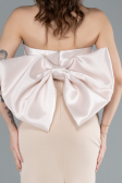 Robe de Soirée Longue Beige ABU4716
