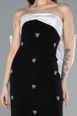 Robe de Soirée Longue Noir-Blanc ABU4716