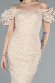 Robe Queue de Poisson Longue Or ABU4509