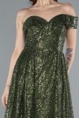 Robe de Soirée Longue Kaki ABU4691