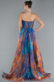 Robe de Soirée Longue Bleu Pétrole ABU4734