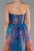 Robe de Soirée Longue Bleu Pétrole ABU4734