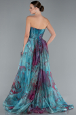 Robe de Soirée Longue Vert Pétrole ABU4734