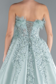Robe De Soirée De Créateur Longue Menthe ABU4738