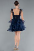 Robe De Fiançaille Courte Bleu Marine ABK2079