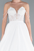 Robes de Mariage Longue Satin Blanc ABG097