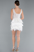 Robe De Soirée De Créateur Courte Blanc ABK2139