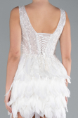 Robe De Soirée De Créateur Courte Blanc ABK2139