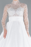 Robes de Mariage Longue Satin Blanc ABU4249