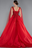 Robe De Fiançailles Design Personnalisé Longue Rouge ABU4432
