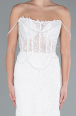 Robes de Mariage Longue Dantelle Blanc ABG035
