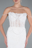 Robes de Mariage Longue Dantelle Blanc ABG035