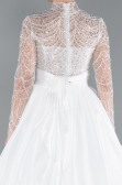 Robes de Mariage Longue Satin Blanc ABU4249