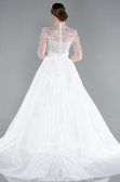 Robes de Mariage Longue Satin Blanc ABU4249