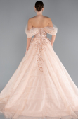 Robe De Soirée De Créateur Longue Saumon ABU4720