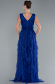 Robe de Soirée Longue Bleu Saxe ABU4723