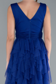 Robe de Soirée Longue Bleu Saxe ABU4723