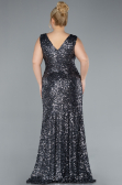 Robe de Soirée Grande Taille Longue Anthracite ABU4673