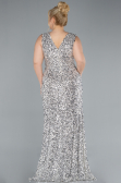 Robe de Soirée Grande Taille Longue Beige ABU4673
