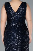 Robe de Soirée Grande Taille Longue Bleu Marine ABU4673