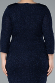 Robe de Soirée Grande Taille Midi Bleu Marine ABK2246