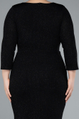 Robe de Soirée Grande Taille Midi Noir ABK2246