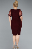Robe De Invitation Grande Taille Courte Rouge Bordeaux ABK2247