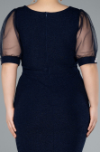 Robe De Invitation Grande Taille Courte Bleu Marine ABK2247