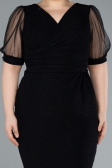 Robe De Invitation Grande Taille Courte Noir ABK2247