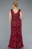 Robe De Soirée Grande Taille Longue Rouge Bordeaux ABU4717
