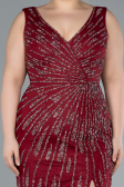 Robe De Soirée Grande Taille Longue Rouge Bordeaux ABU4717