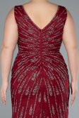 Robe De Soirée Grande Taille Longue Rouge Bordeaux ABU4717