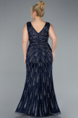 Robe De Soirée Grande Taille Longue Bleu Marine ABU4717