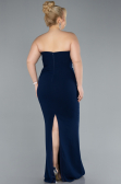 Robe De Mariée Grande Taille Longue Bleu Marine ABU4688