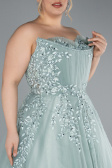 Robe De Fiançailles Grande Taille Longue Menthe ABU4453