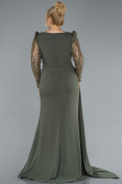 Robe Grande Taille Longue Mousseline Kaki ABU4733