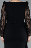 Robe Grande Taille Longue Mousseline Noir ABU4733